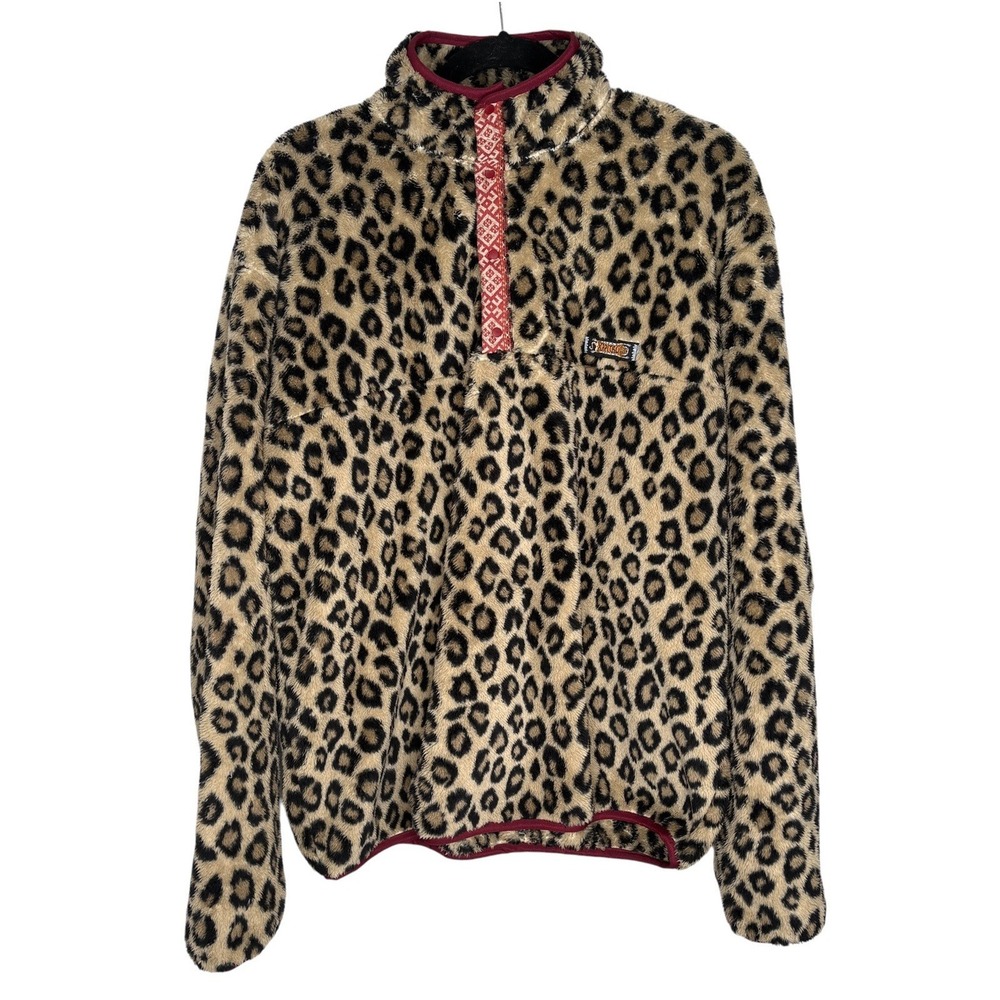 Kapital Leopard Fleece Snap T Pullover Sz 4 XL Y2k Street Oversize Relaxed Japan